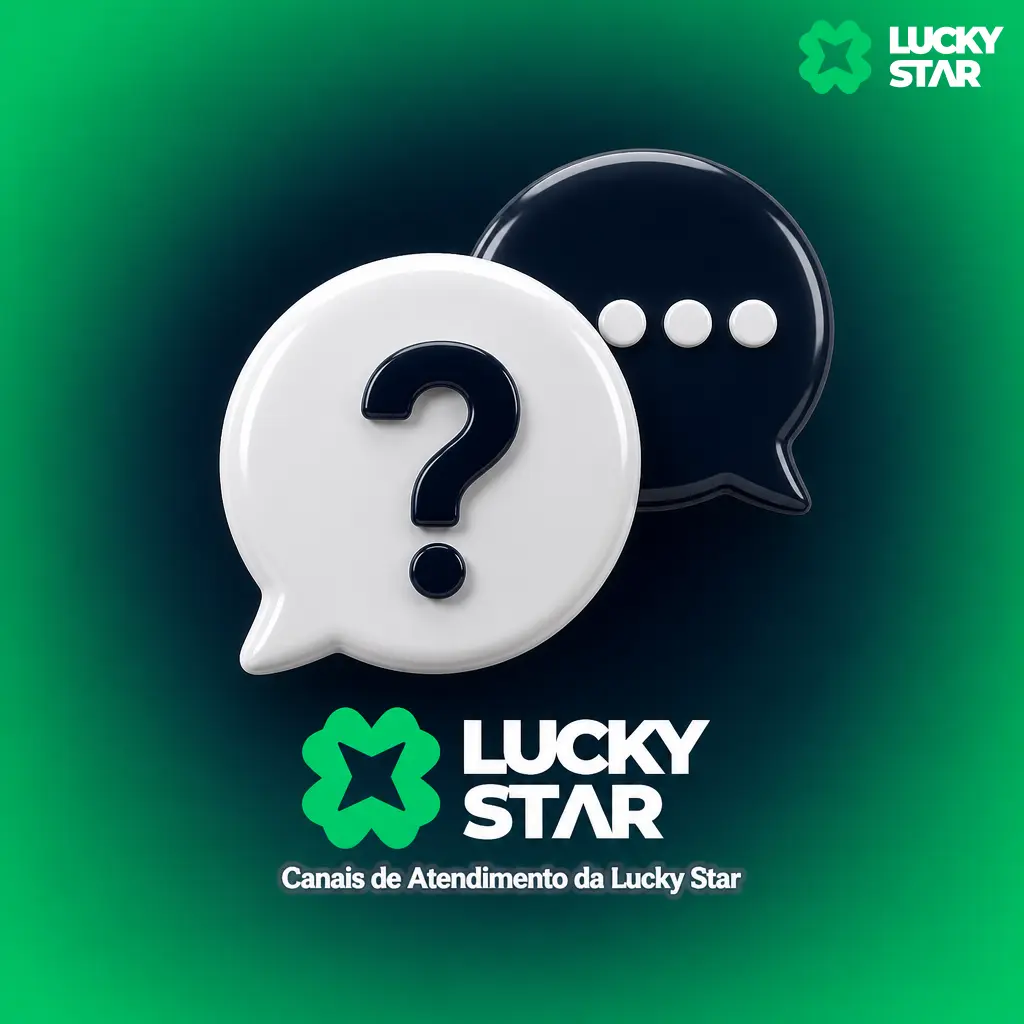 Canais de atendimento da Lucky Star: chat ao vivo, e-mail, FAQ e redes sociais disponíveis 24 horas por dia.