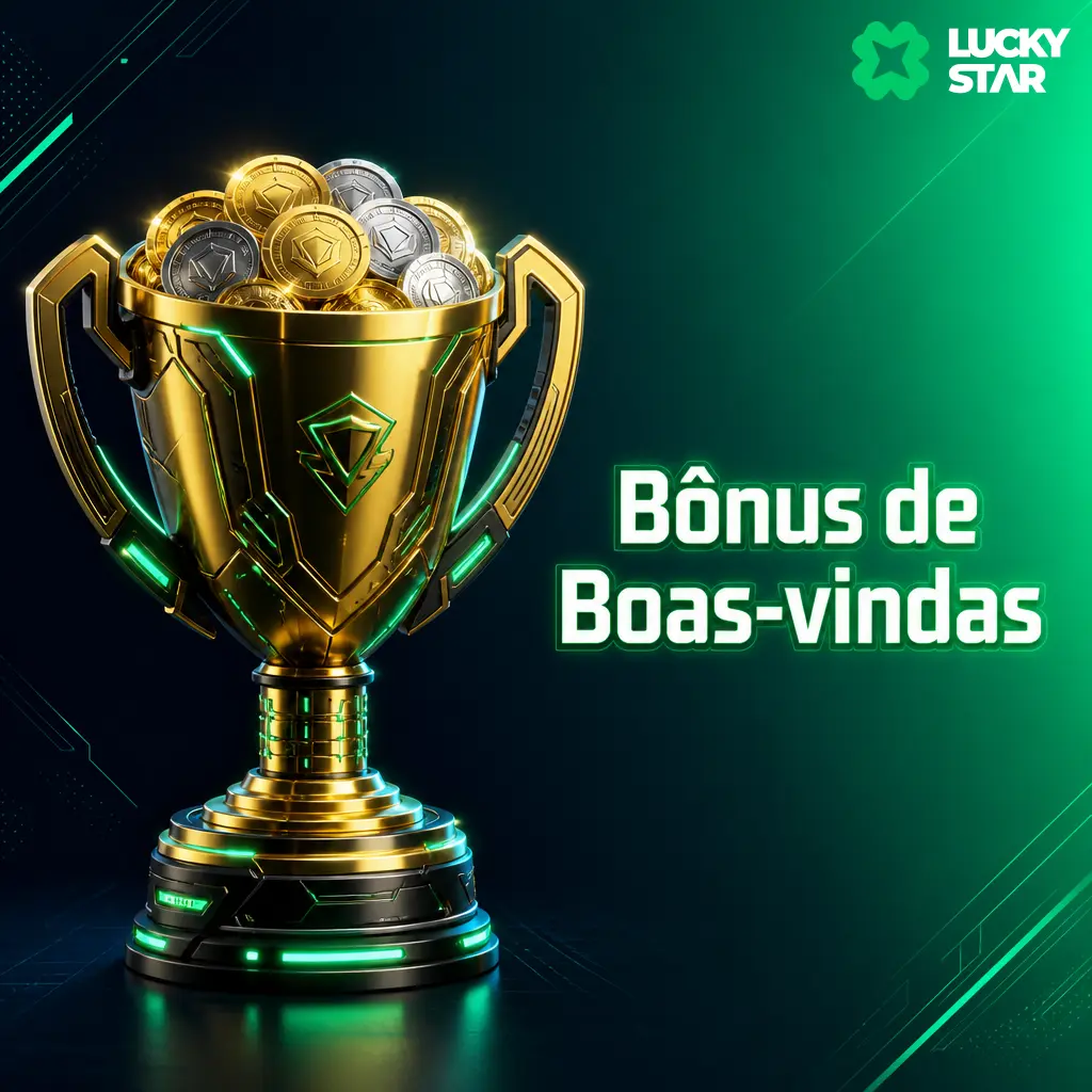 Bônus de Boas-vindas Lucky Star: até 500% em 4 depósitos, total de 15.000 BRL, rollover de 35x em 7 dias.